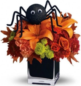 a halloween flower arrangement